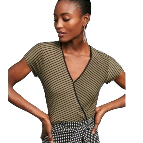 Anthropologie Maeve Green Leila Wrap Top XSP - Picture 1 of 7